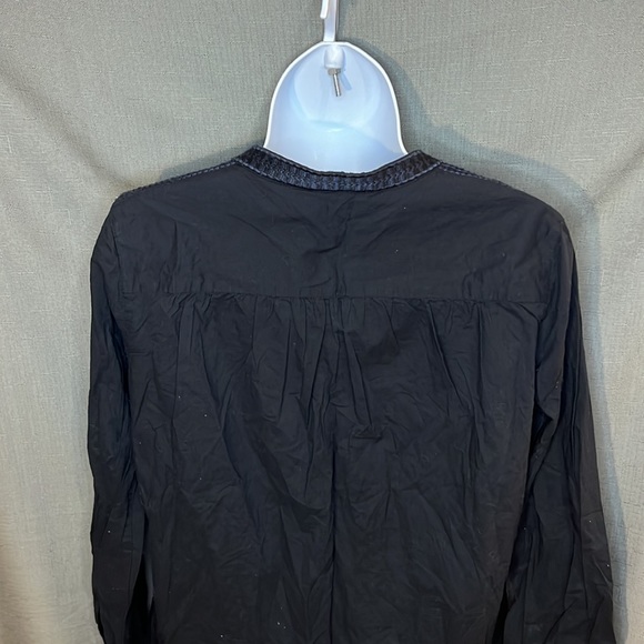 J Crew Embroidered Bib Peasant Top in Black, size 4 - Picture 9 of 11